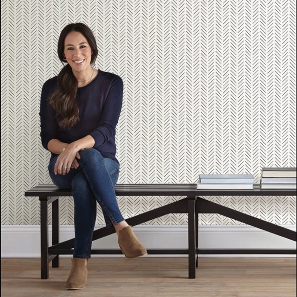 Anthro Magnolia Home Grey Pick-Up Sticks Wallpaper 56 sq ft